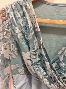 Beautiful Lace Trim Top With Embellishment