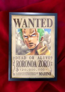 Wanted RORONOA ZORO Dead or Alive Frame 1 Pc Anime