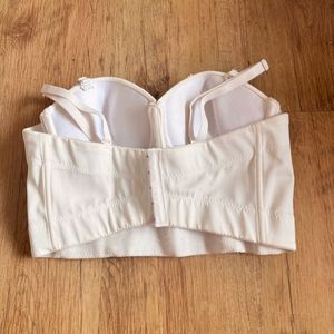 White Beaded Bustier Crop Top