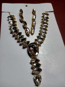 Rhinestone Necklace & Earring Set