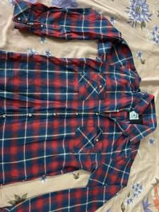 Red & Blue Plaid Flannel Shirt