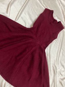 Maroon Flared Dress