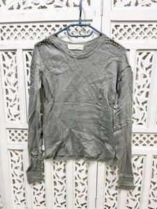 🎀Original Zara Gray Long Sleeve Top B