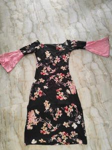 Floral Print Off-Shoulder kurti
