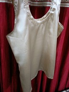 Golden Satin Hand Stitched Top