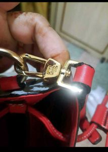 Gray &amp; Red Bucket Bag