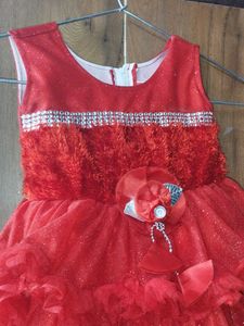 Red Ruffle Party Dress