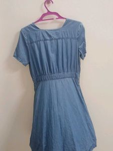 Denim Button-Down Mini Dress