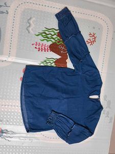 Full Sleeves Denim T Shirt For Girls