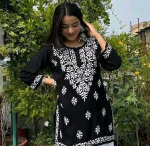 Black Embroidered Kurta