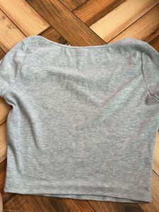 Shein Grey Ribbed Crop Top