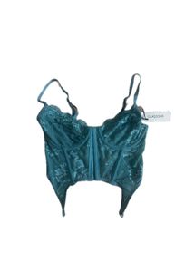 sea green bustier corset top