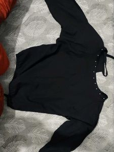 Elegant dark Blue half Sleeve Top