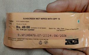 Zudio Sunscreen Wipes SPF 15