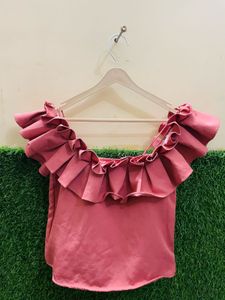 ELEGANT PARTYWEAR TOP FOR WOMEN WITH RUFFLES