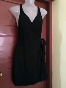 H&M Modal-blend Black wrap dress