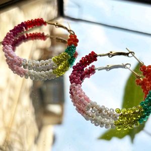 Handmade Colourful Blast Hoops 🥀