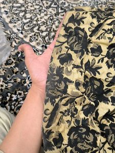Black And Golden Gown With Neck Work