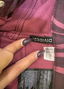 Patterned Wide Leg Jeans