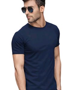 💥New Men&#39;s Premium Solid Cotton Navy Blue T-shirt