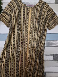 Kotki Print Pure Cotton Black Kurtis for Women