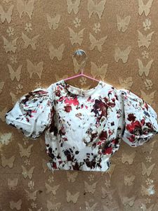 Floral Puff Sleeve Top