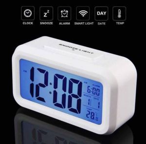 Modern White Digital Alarm Clock