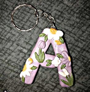 Handmade Personalized Floral Keychain
