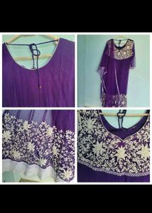Purple Embroidered Kurta Set
