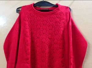 Bold &amp; Beautiful Red Winter Sweater/top-Cozy