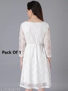 Elegant White Lace Midi Dress