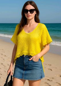 Pinterest Yellow Crochet Top D