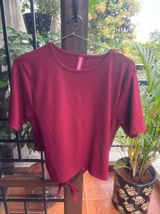 Ribbed Tie-Back Top