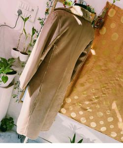 Very Shiny Fabric Full Length Suede Leather