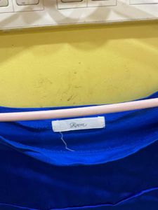 Elegant Blue Top Front Satin Back Cotton