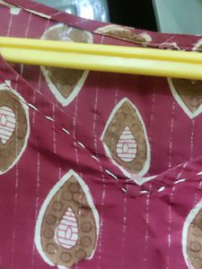 Zari Linning Cotton Kurta And Duptta