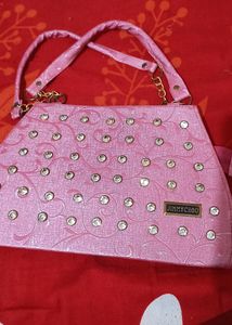 2 Bags 👜🎒pink And Tan Colour