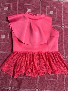 Ruffle &amp; Lace Peplum Top
