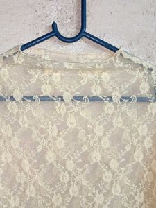 Ladies See-through Fashion Lace Top