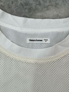 White Mesh Number T-Shirt