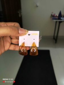 Brown Acrylic Hoop Earrings