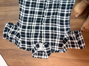 Checked Shirt Top