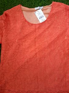 🔥SALE 🔥Coral Color Net Top
