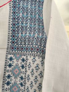 Aurelia White With Blue Motif Print Kurta