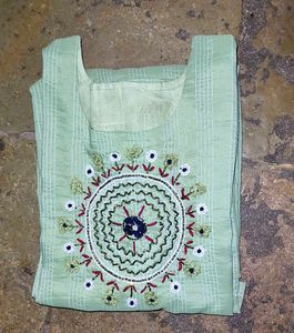Embroidered Green Kurti