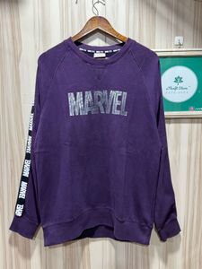 Marvel Crewneck Purple Long Sleeves Sweatshirt