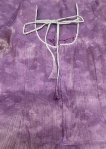 Semi Tissue Floral Kurta Set