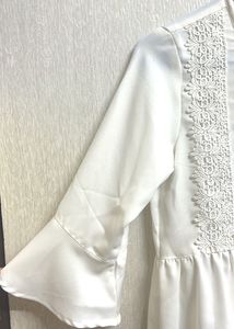 White Lace Detail Top