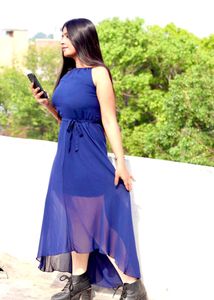 Royal Blue Halter Dress