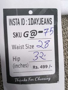 G@75 Size-28 Slim Jeans